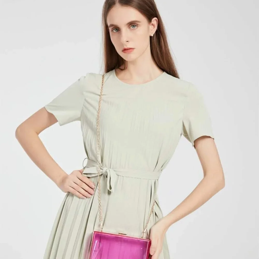 Acrylic Crossbody Bag Clear Evening Clutch Women with Gold Chains